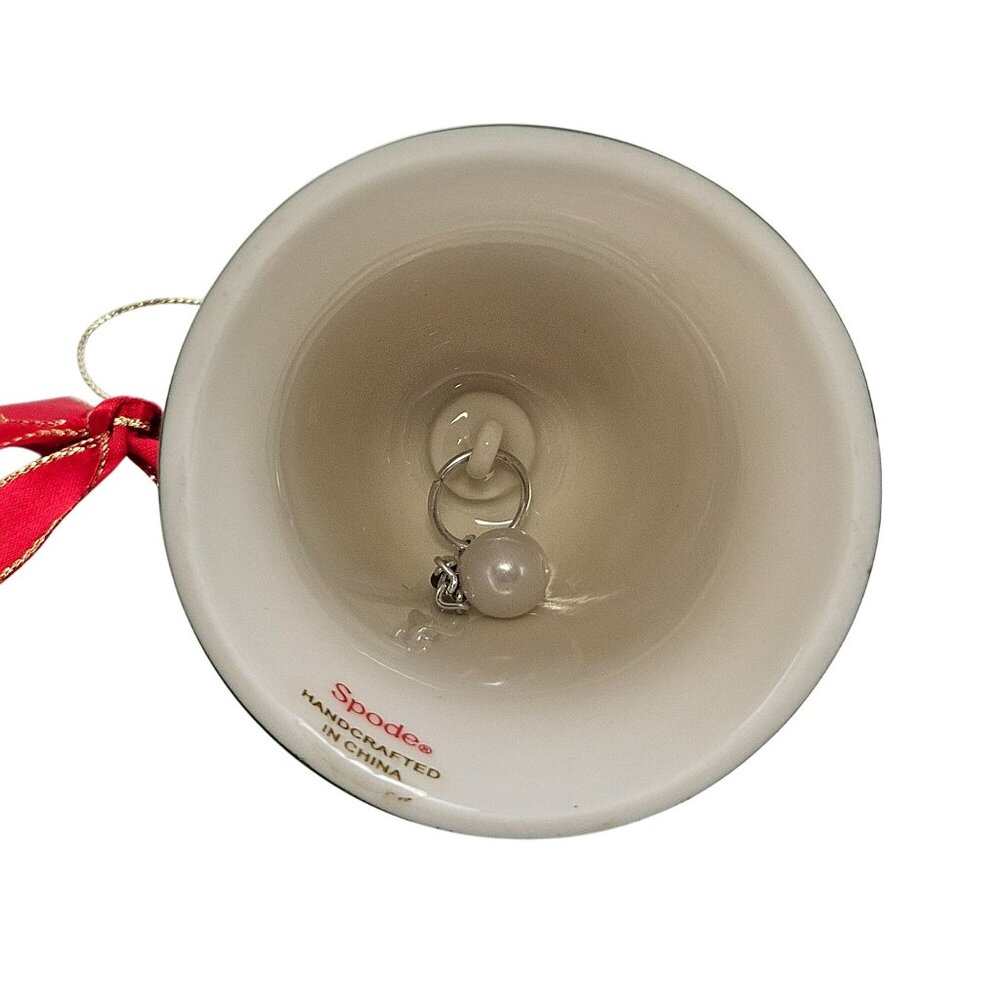 Spode Christmas Tree Ornament 2011 Bell With Santa Handcrafted NIB Holiday Decor - Picture 9 of 10